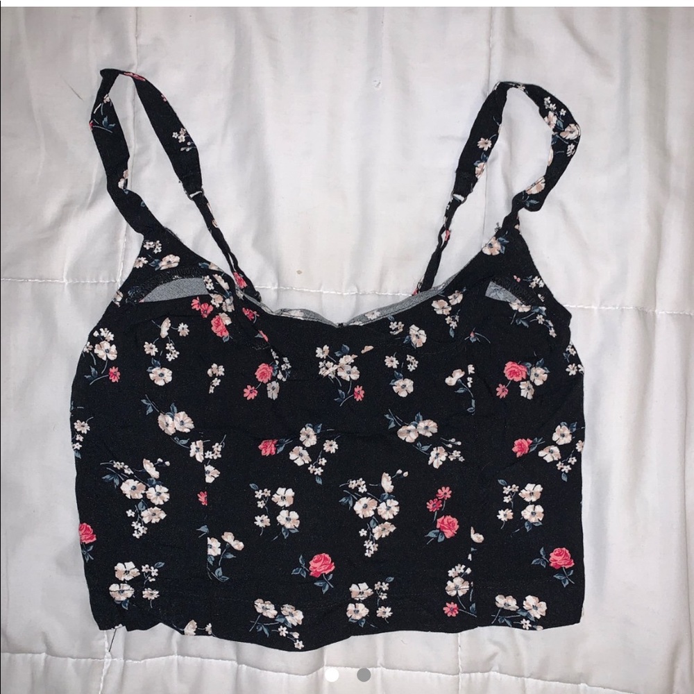 Cute Floral Cropped Tank Top